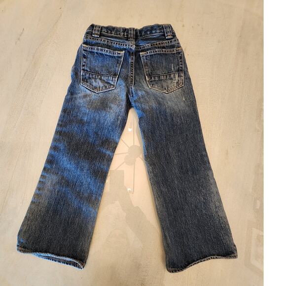 Gap Kids Boot Fit Denim Jeans Distressed SZ 6 Adjustable Waist Girls Wide Leg - Picture 3 of 10